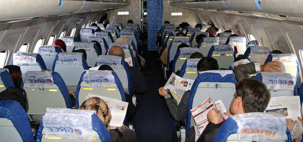 В салоне лайнера Ту-204 авиакомпании  Iran Airtour Airline 