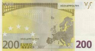 200 евро - оборотная сторона