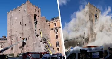 Рим в руинах: Средневековая башня Конти дважды обрушилась в центре города, собрав вокруг себя туристов Рим в руинах: Средневековая башня Конти дважды обрушилась в центре города, собрав вокруг себя туристов