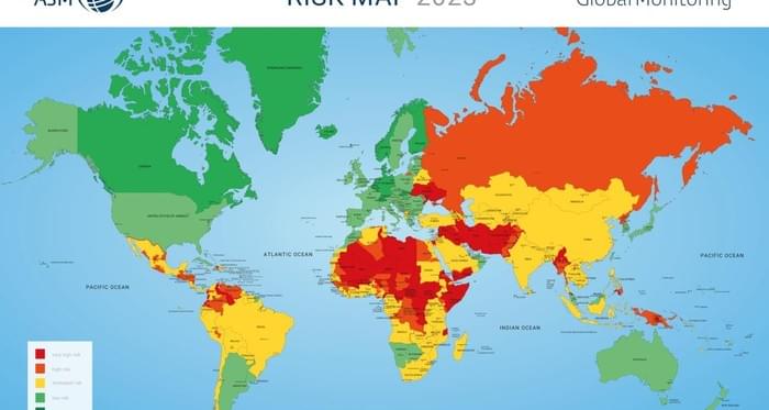 Опубликована карта стран, опасных для путешествий