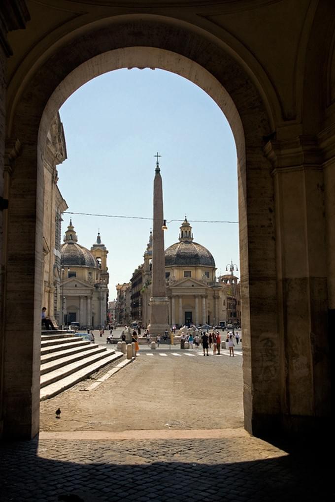 Италия - Фламиниевы ворота и площадь Пополо (piazza del Popolo)