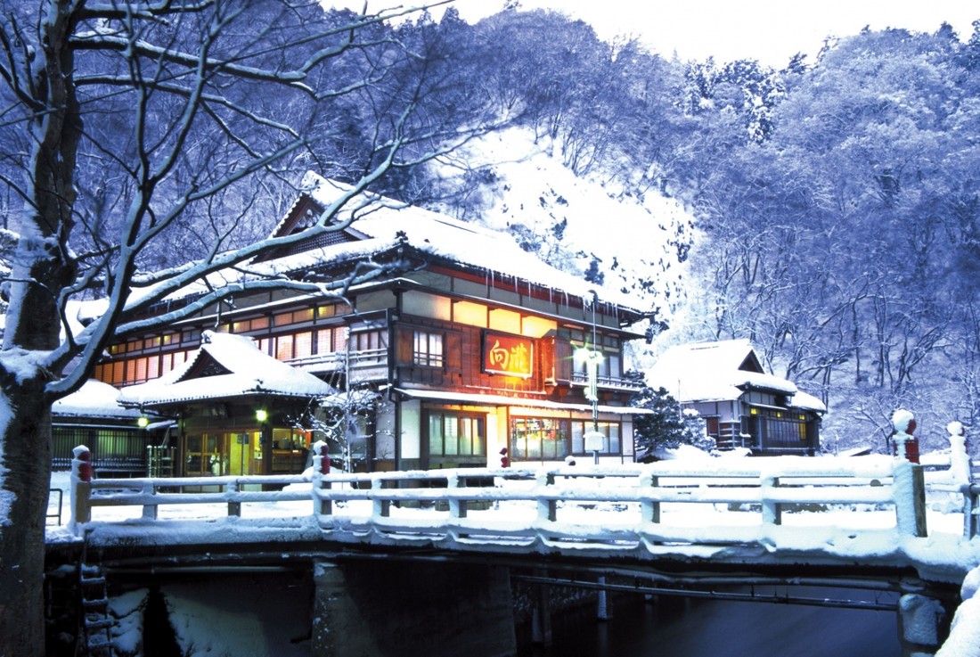 Киото онсэн зимой
