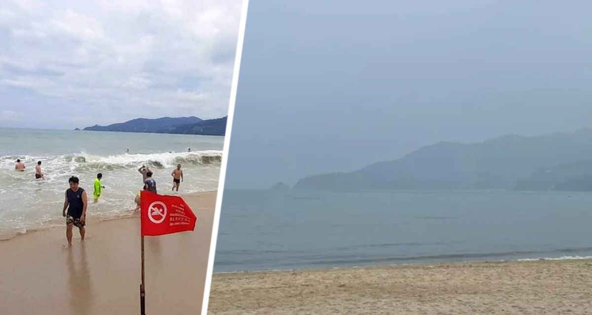 Туристов на Пхукете еще раз предупредили о запрете купания в море, выставив красные флаги
