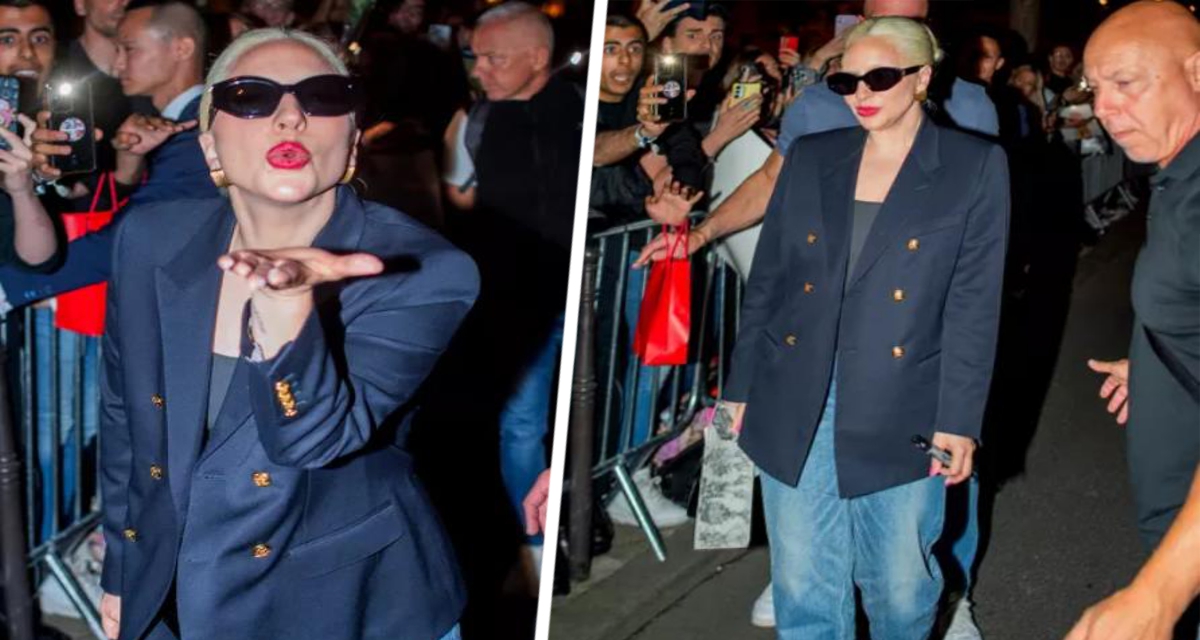 Леди Гага появляется в джинсах, поскольку она придерживается непринужденного стиля 