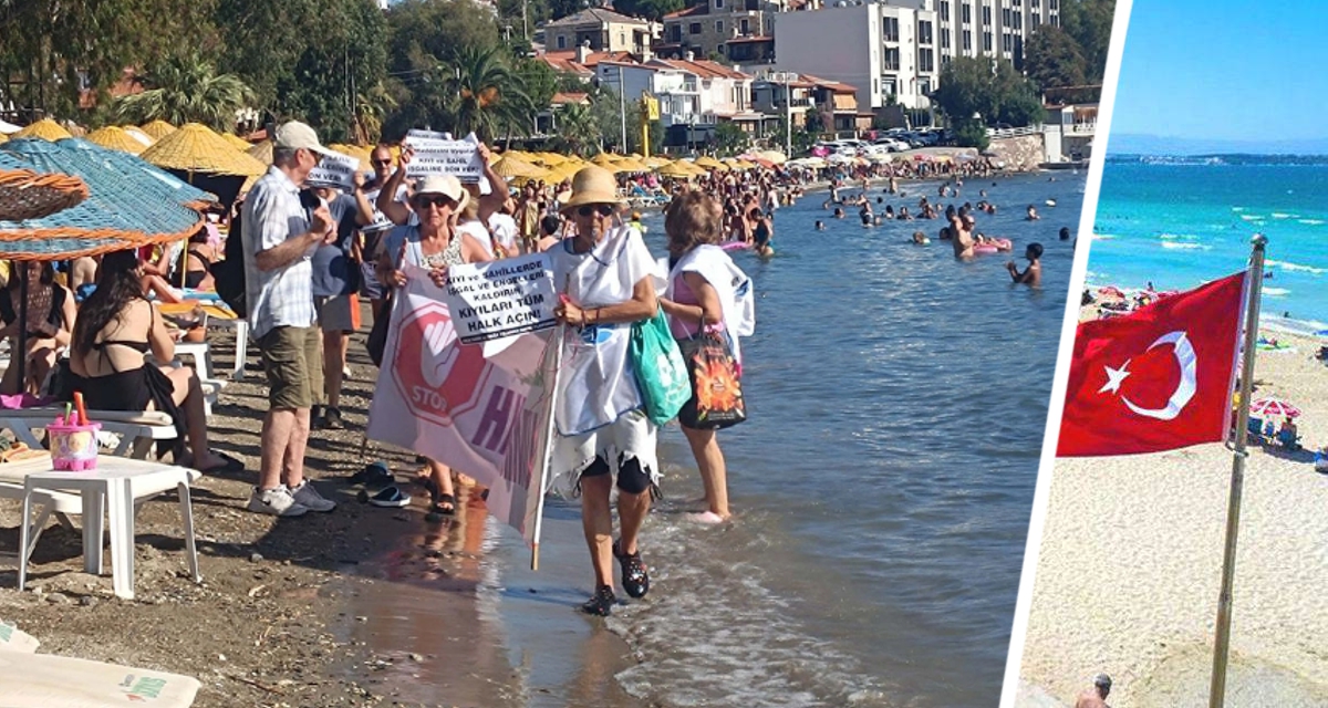 На пляжах Турции, заполненных туристами, прошли протесты: демонстранты скандировали – «Берега принадлежат народу»